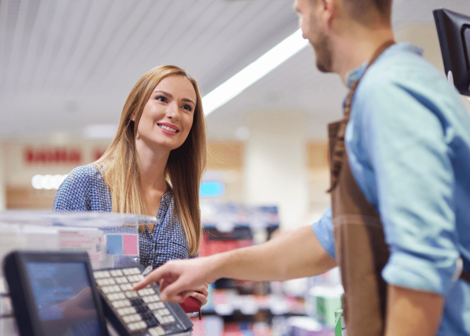 woman shopping at gas station