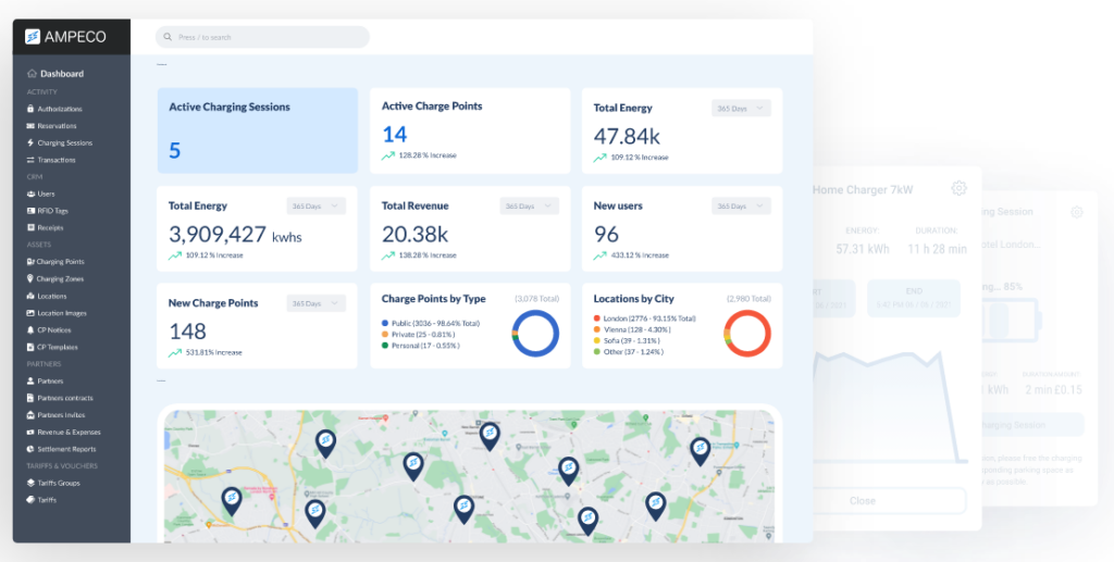 Book a demo of AMPECO 5 Book a demo of AMPECO - Schedule a live demo with our EV Charging experts and discover how our platform helps you: