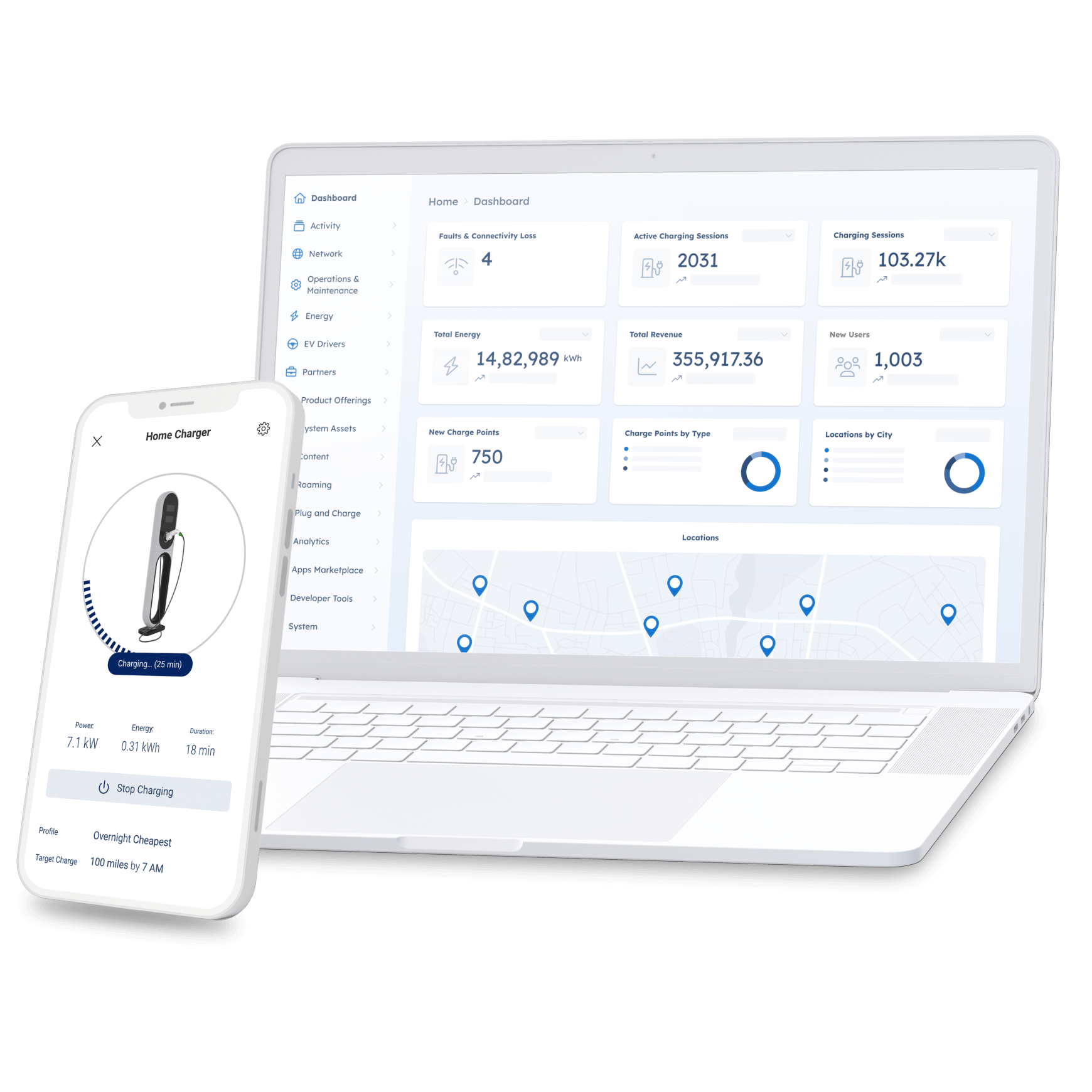 EV Charging Backend Platform and Mobile App