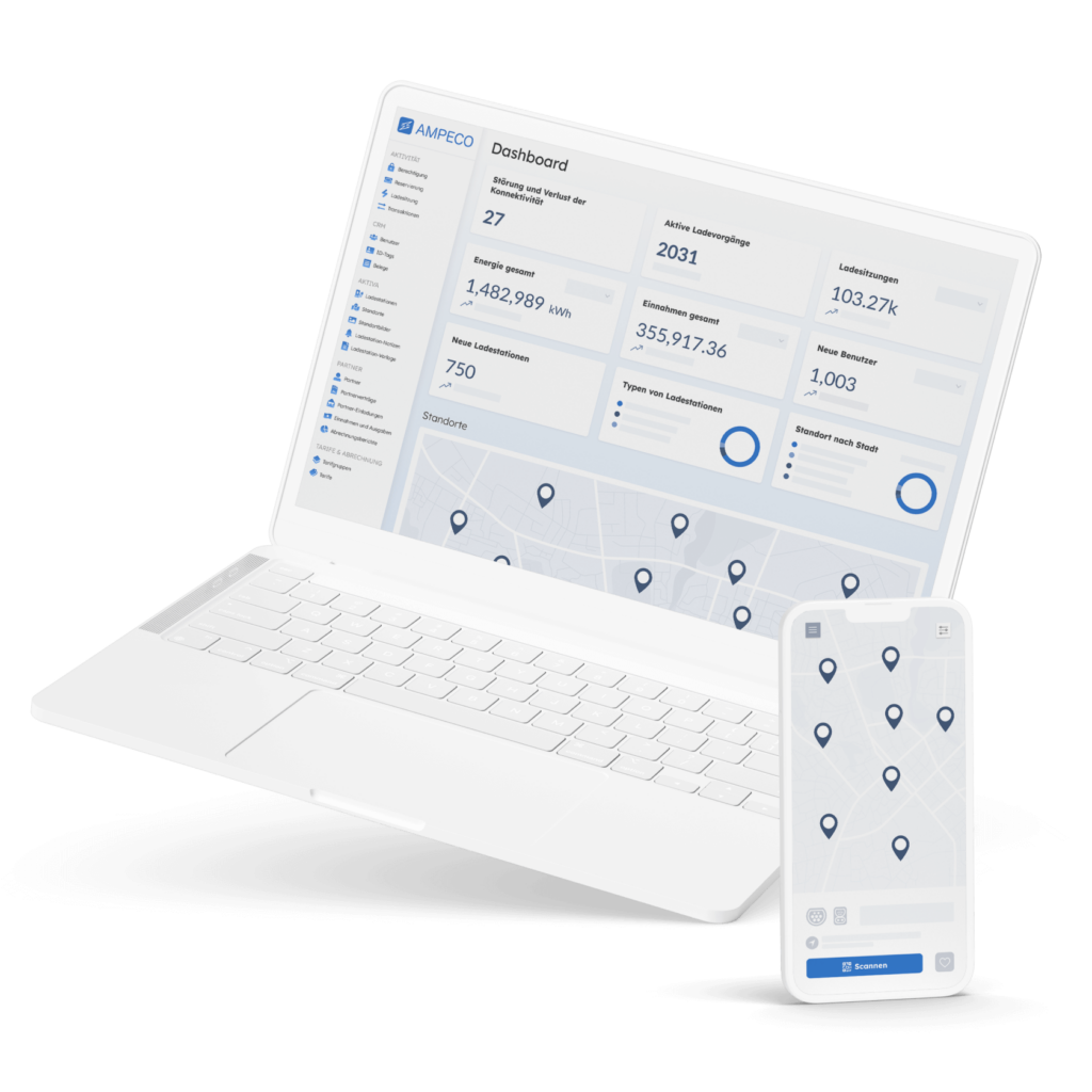 Über uns - AMPECOs Softwarelösung bietet unbegrenzte Flexibilität bei der Integration in bestehende Systeme und beim Aufbau individueller Ladelösungen für E-Autos.
