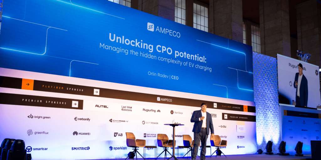 Image of AMPECO's CEO, Orlin Radev delivering the keynote address at ICNC in 2024 Image of AMPECO's CEO, Orlin Radev delivering the keynote address at ICNC in 2024