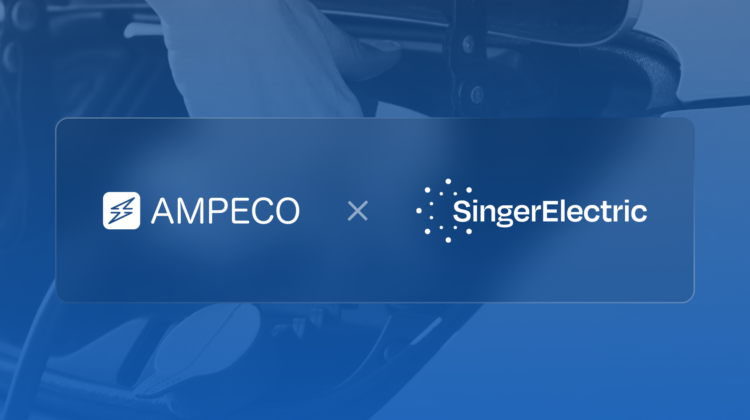 Featured image of a blog post announcing Singer choosing AMPECO as its software platform
