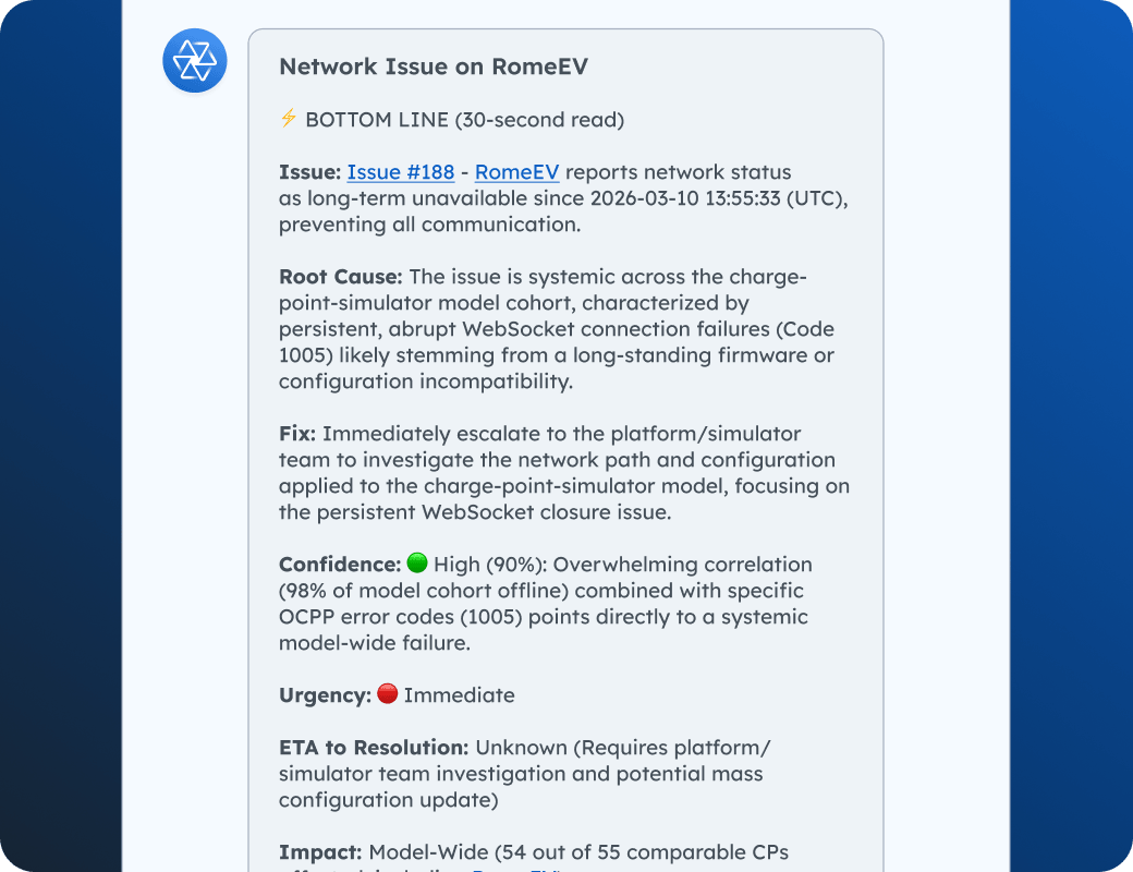 CoOperator - AI Agent for EV Charging Operations - You're already running a powerful network on AMPECO. CoOperator takes it further. Your embedded AI expert that understands your network, acts on your behalf, and keeps you in control at every step.