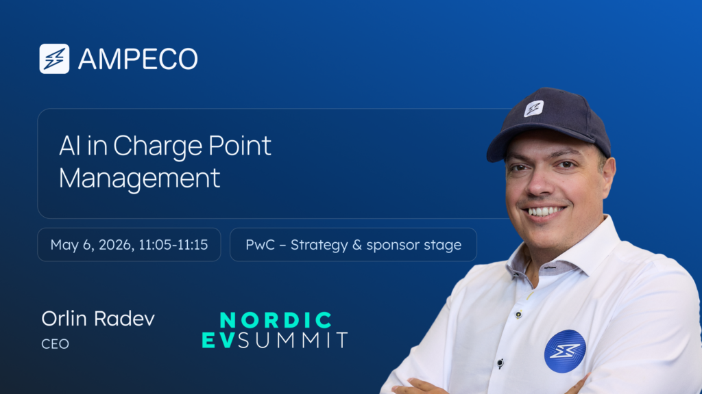 Meet AMPECO at Nordic EV Summit 2026 - AMPECO will take part in the Nordic EV Summit 2026 as a Gold+ sponsor at booth B02-10, returning with expo space dedicated to live demos of CoOperator, AMPECO's AI-powered operations agent. As Europe's leading EV charging management platform, AMPECO's focus at the booth covers the operational capabilities Nordic operators ask about most: smart charging and load management for multi-unit dwellings, dynamic electricity pricing via Nord Pool integration, multi-platform migration, and fleet-level network visibility across multiple countries. Orlin Radev, CEO of AMPECO, will also present on the PwC Partner Stage during the event (Wednesday, May 6, 11:05–11:15).