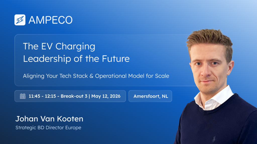 Meet AMPECO at Charging Infrastructure Netherlands Congress ’26 - Congress Laadinfra ’26 returns for its Dutch edition, bringing together more than 400 charging infrastructure professionals at De Rijtuigenloods in Amersfoort on May 12, 2026. The full-day program is built around the theme “Grip on the Grid,” addressing the challenges now defining the Dutch market: grid congestion, limited connection capacity, price transparency at public charging stations, and the electrification of logistics and heavy transport. The AMPECO team will be present once again at this event edition, with Johan van Kooten, AMPECO’s Strategic Business Development Director Europe, who will deliver a breakout session titled “The EV Charging Leadership of the Future: Aligning Your Tech Stack & Operational Model for Scale.” The session explores how leading CPOs are building the platform strategies that will define market leadership by 2030.