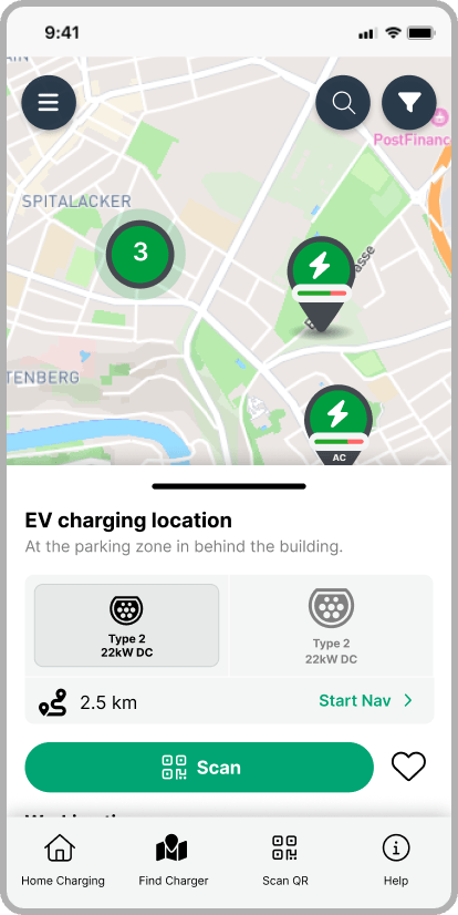 AMPECO mobile app